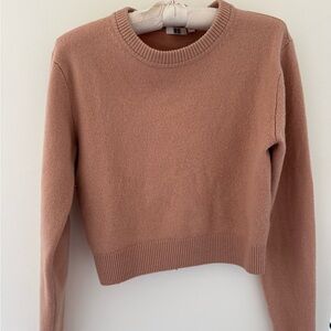 Uniqlo Pink Crew Neck Sweater with Cropped Fit and Smooth Knit